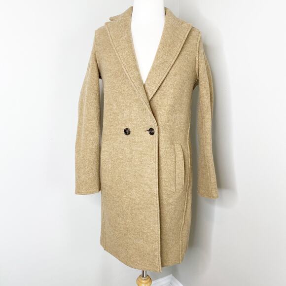 J Crew Boiled Wool Camel Oversized Peacoat 00 NWT